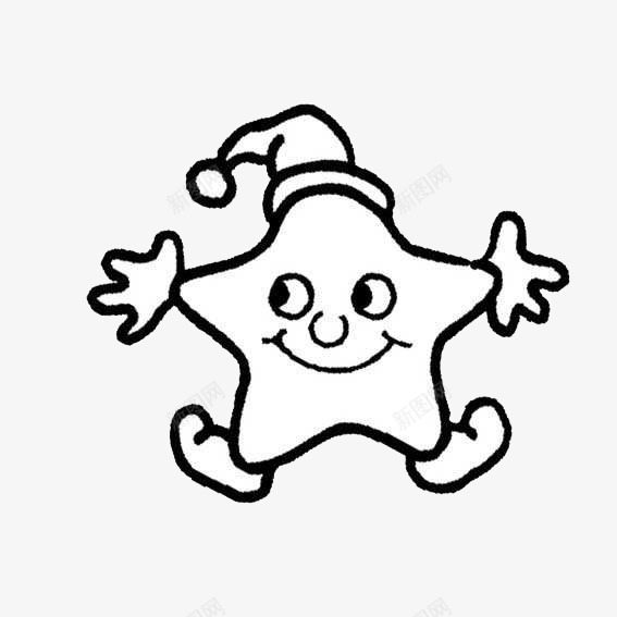 可爱风格星星戴着帽子简笔画png免抠素材_新图网 https://ixintu.com 可爱风格 帽子简笔画 戴着帽子 星星 简笔画 装饰图案