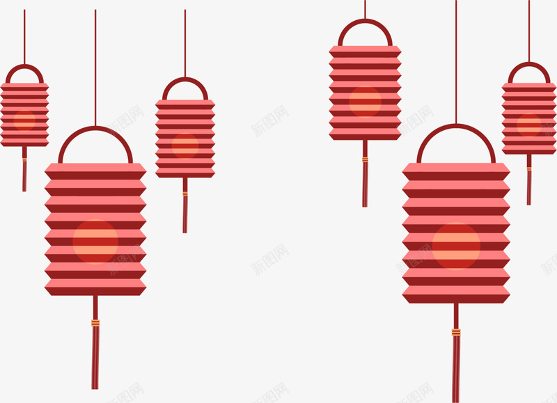 春节红色灯笼挂饰png免抠素材_新图网 https://ixintu.com 中国风 新年灯笼 新春灯笼 春节灯笼 灯笼挂饰 红色灯笼