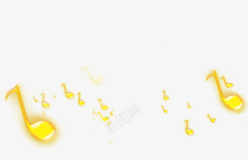 跳动的大小不一的黄色音符png免抠素材_新图网 https://ixintu.com 不一 大小 跳动 音符 黄色