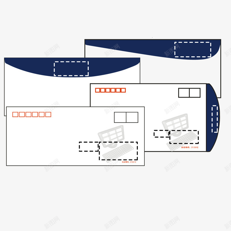 蓝色商务空白信封矢量图ai免抠素材_新图网 https://ixintu.com 信封 商务 矢量图 空白 空白信封模版 蓝色 蓝色商务