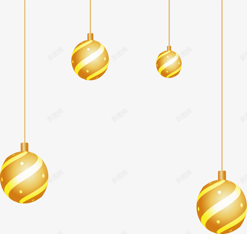 金色发光的圣诞球矢量图ai免抠素材_新图网 https://ixintu.com 发光圣诞球 圣诞球 圣诞球挂饰 圣诞节 圣诞节快乐 矢量png 矢量图