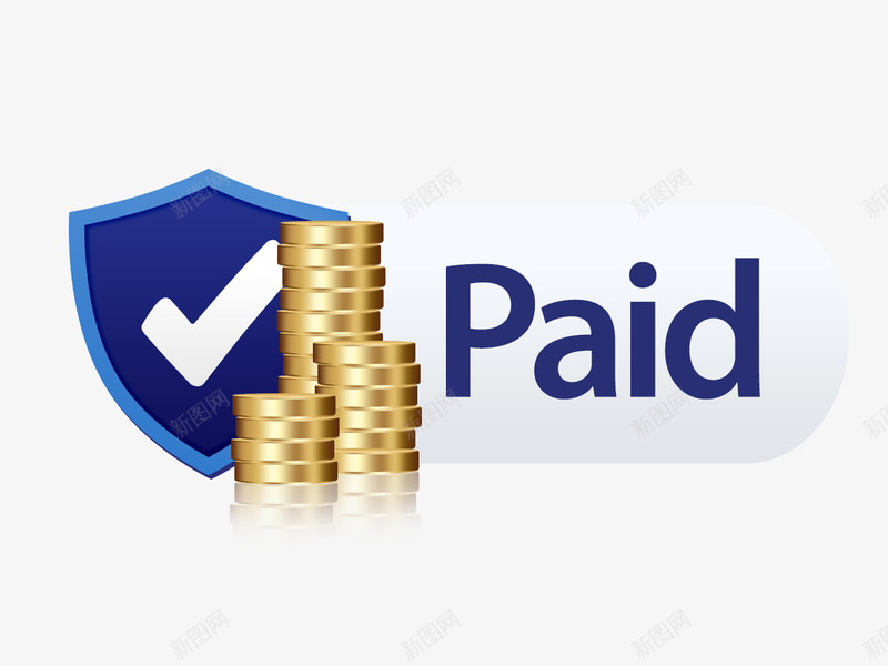 蓝色盾牌和金币UI图标psd_新图网 https://ixintu.com UI图标 盾牌 蓝色 金币