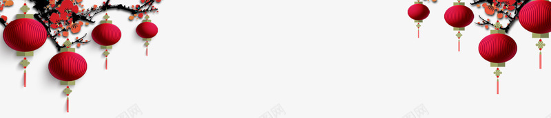 喜庆的装饰灯笼png免抠素材_新图网 https://ixintu.com 元旦 元旦装饰灯笼 大气 树枝 桃树