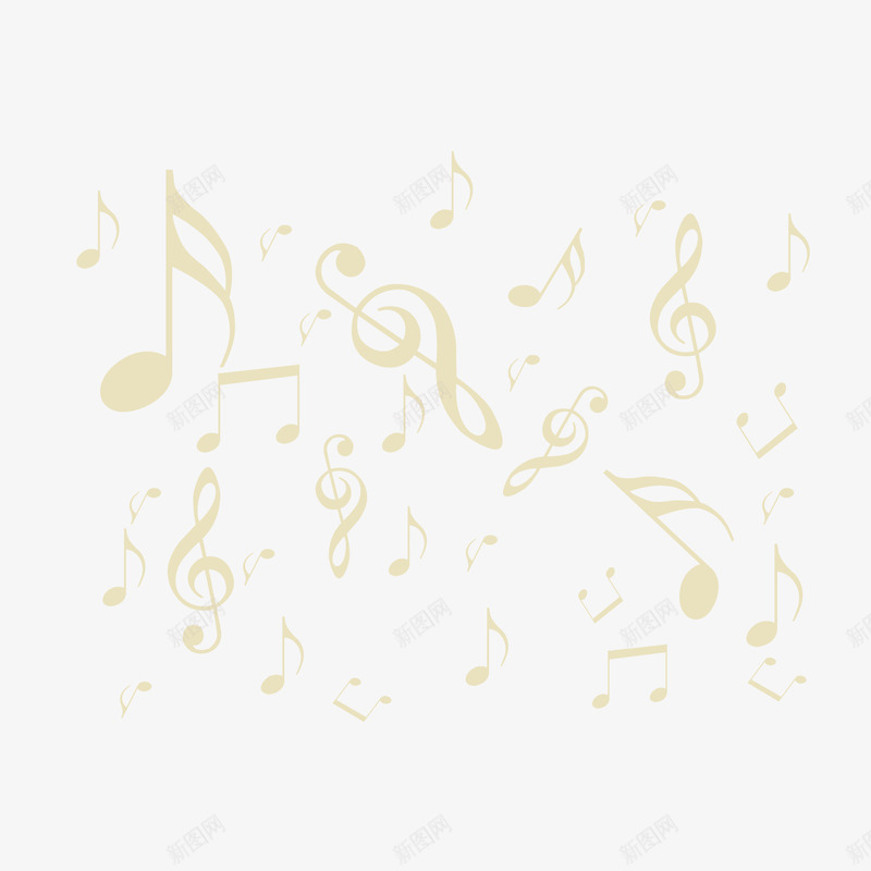 黄色漂浮的手绘音符png免抠素材_新图网 https://ixintu.com 手绘音符 方形 漂浮 矢量素材 黄色