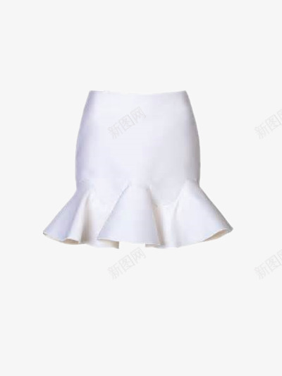 裙子png免抠素材_新图网 https://ixintu.com 半身裙 女裙 白色 荷叶边