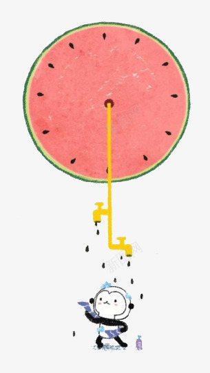 卡通西瓜钟水塔装饰png免抠素材_新图网 https://ixintu.com 卡通 水塔 装饰素材 西瓜钟