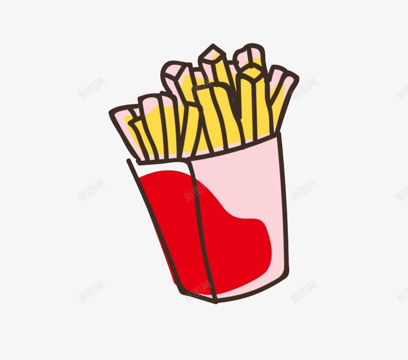炸薯条卡通png免抠素材_新图网 https://ixintu.com 垃圾食物 快餐 油炸 洋快餐 炸薯条 炸鱼薯条 素食 美食 薯条 零食 食物