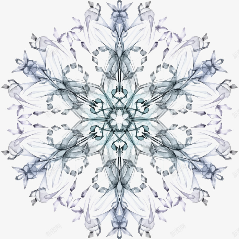 雪花png免抠素材_新图网 https://ixintu.com 冰晶 冰结晶 矢量冰晶 矢量花纹 花纹 蓝色 装饰花纹 雪花