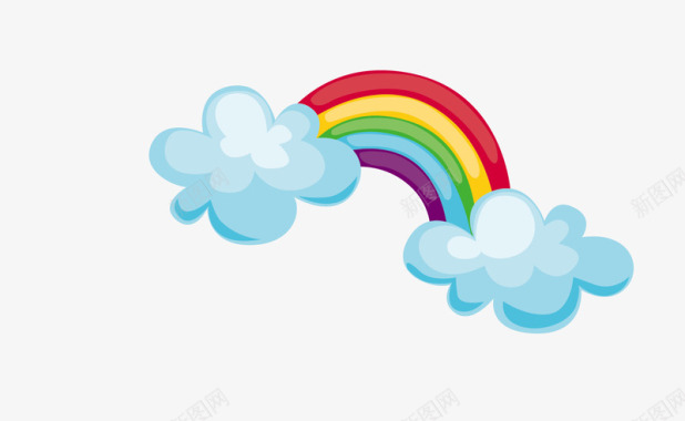 卡通彩虹云朵图标图标