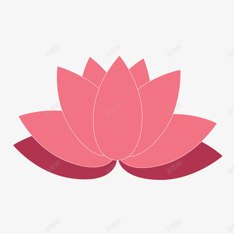 红色卡通莲花png免抠素材_新图网 https://ixintu.com 卡通植物 卡通莲花 红色莲花 背景装饰 花卉
