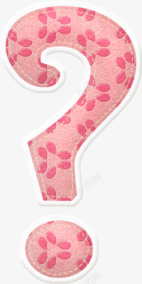 粉色花朵不织布问号png免抠素材_新图网 https://ixintu.com 粉色 织布 花朵 问号