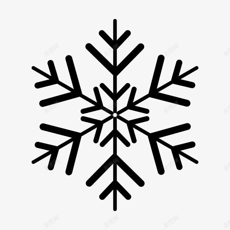 装饰雪花png免抠素材_新图网 https://ixintu.com 手绘 雪花 黑色