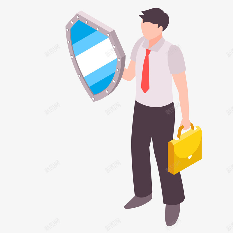 卡通工作社会保障矢量图ai免抠素材_新图网 https://ixintu.com 保险插画设计 保障设计 创意 卡通 盾牌 矢量图