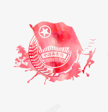 红色中国风国徽青年节图标图标