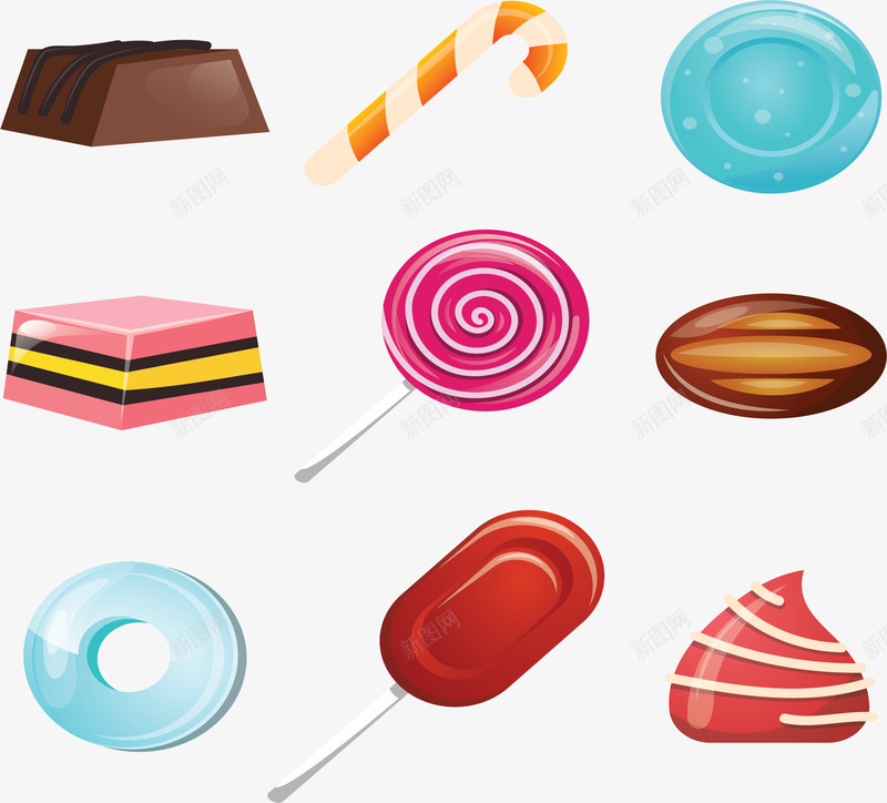 巧克力糖果零食派对矢量图ai免抠素材_新图网 https://ixintu.com 糖果派对 糖果派对游戏 糖果零食 糖果零食派对 背景 零食 零食糖果 矢量图