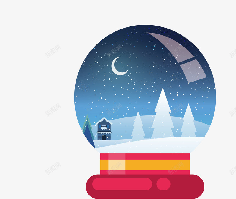 圣诞夜水晶球png免抠素材_新图网 https://ixintu.com 圣诞夜 圣诞水晶球 圣诞节 水晶球 矢量png 美丽雪景