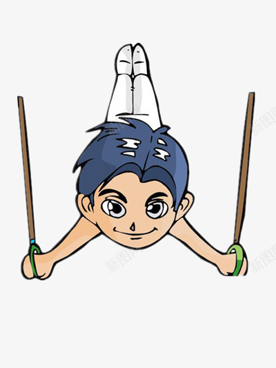 儿童玩吊环png免抠素材_新图网 https://ixintu.com 休闲 卡通 素材 运动