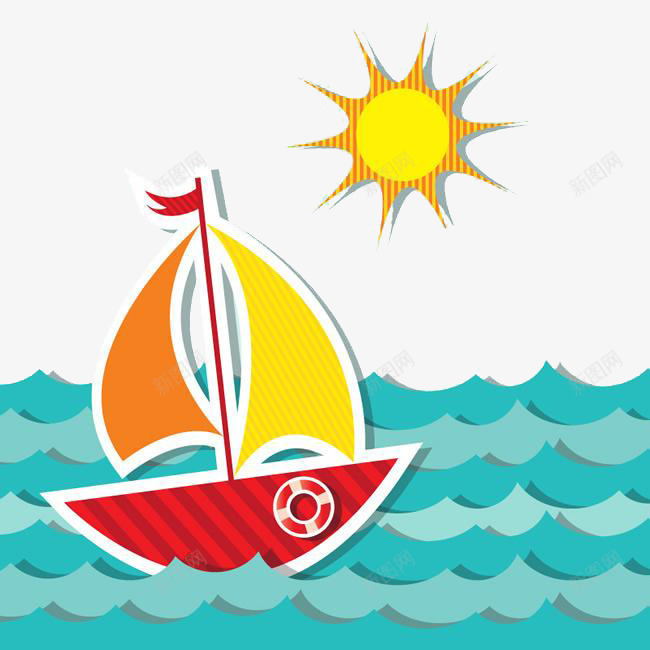 手绘小型帆船png免抠素材_新图网 https://ixintu.com 小型帆船 扬帆启航 扬帆起航 样子风帆 海上行驶 起航 风帆
