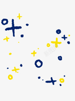 手绘卡通黄蓝色星星png免抠素材_新图网 https://ixintu.com 卡通 星星 蓝色