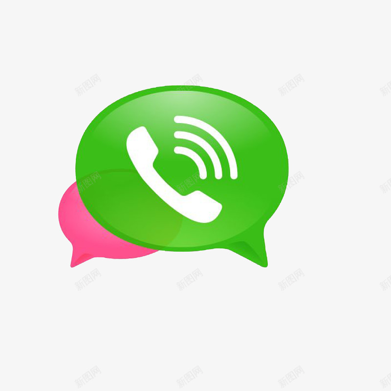电话微信图标png_新图网 https://ixintu.com 手绘图标 电话微信 符号 绿色白色枚红色 通讯类