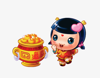 福娃卡通png免抠素材_新图网 https://ixintu.com 元旦 卡通 喜庆 新年 迎春