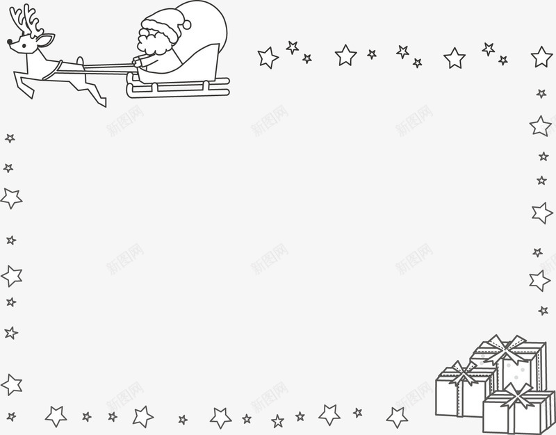 可爱黑色星星圣诞边框png免抠素材_新图网 https://ixintu.com 可爱 圣诞 圣诞节框子 星星 边框 黑色