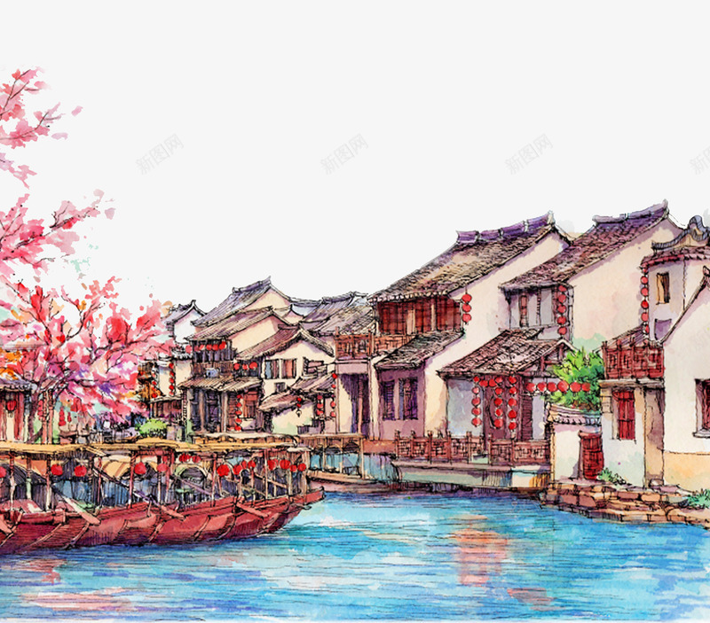 中国风乌镇旅游宣传psd免抠素材_新图网 https://ixintu.com 乌镇 乌镇旅游 古镇 古镇旅游 旅游 江南建筑 江南旅游 江南水乡