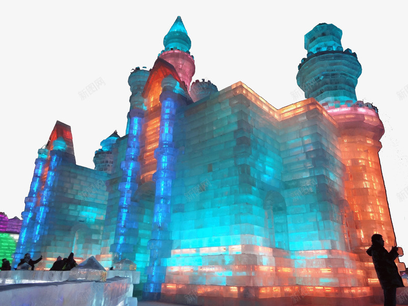 彩色冰雪大世界png免抠素材_新图网 https://ixintu.com 冰雪世界 哈尔滨冰雪大世界 哈尔滨景区 彩色 旅游景区 著名景点