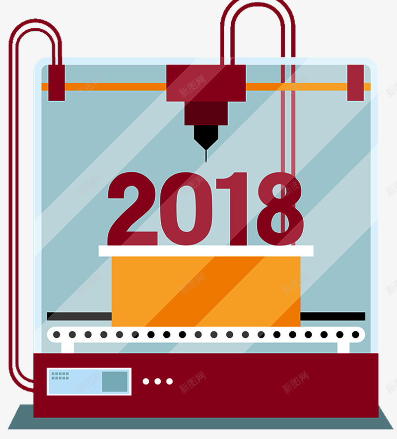 2018创意png免抠素材_新图网 https://ixintu.com 2018元旦 2018新年 元旦快乐 卡通平面风格 扁平化风格 打磨 插画 新年字体设计 新年快乐