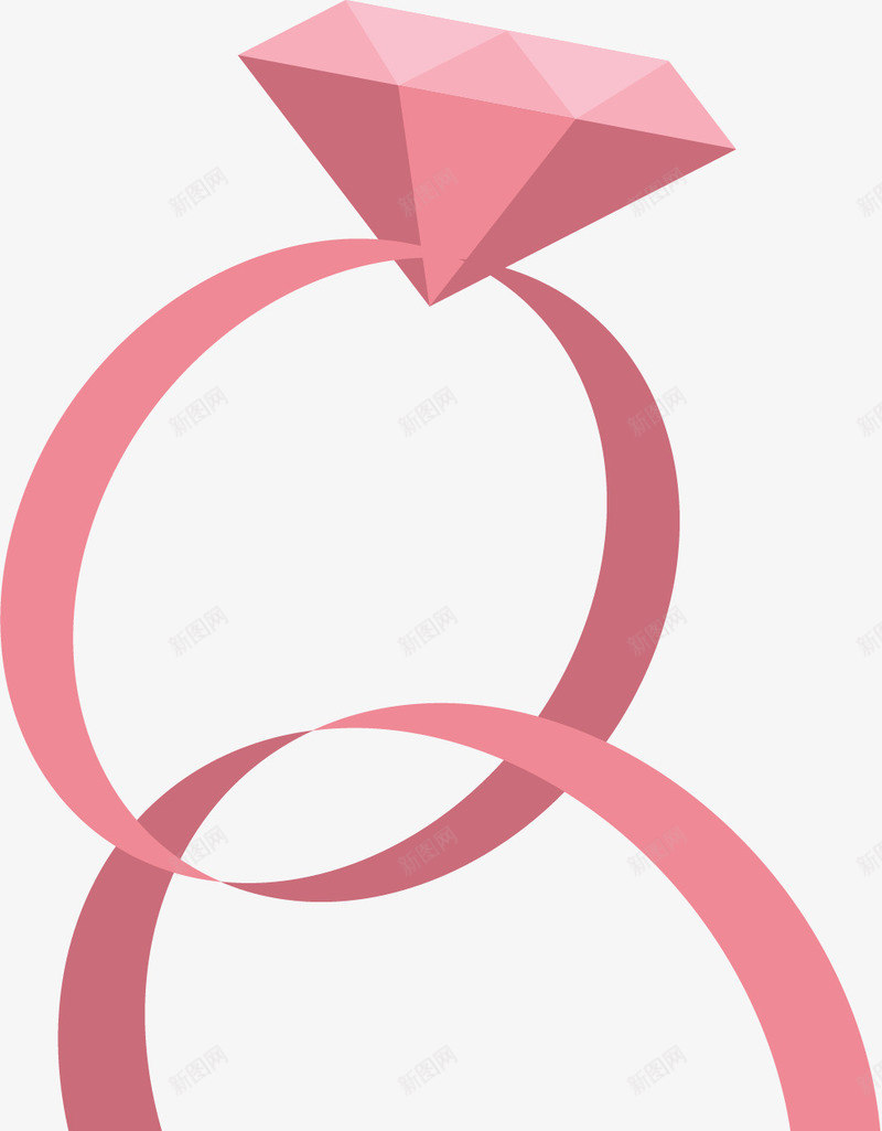 粉红色婚礼结婚戒指矢量图ai免抠素材_新图网 https://ixintu.com 婚礼戒指 对戒 戒指 矢量png 粉红色 结婚戒指 矢量图