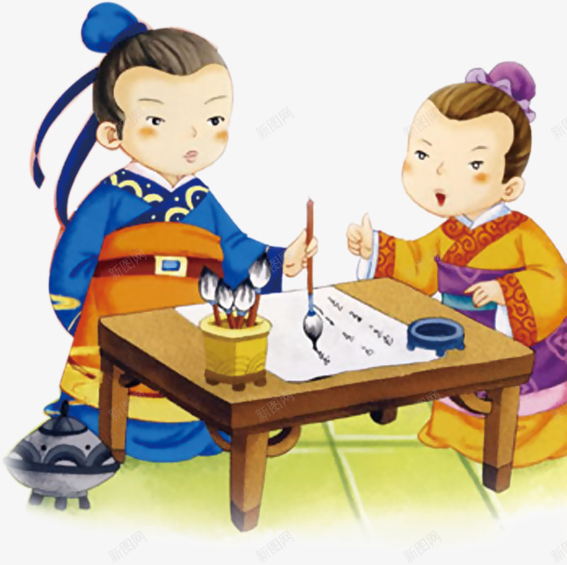 写毛笔字的古代人物png免抠素材_新图网 https://ixintu.com 中国风 人物 免抠图 古典风 效果图 毛笔字 装饰图 装饰画