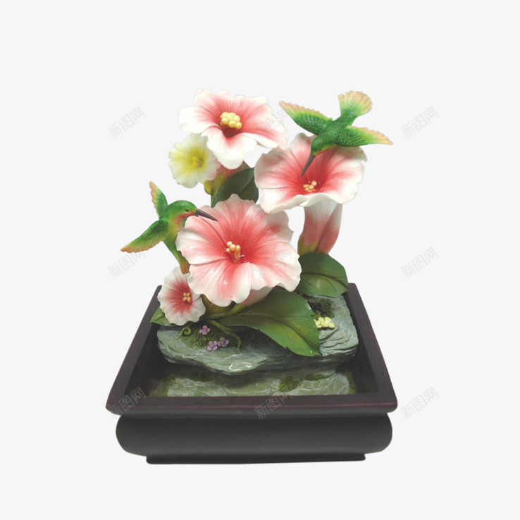 假花盆栽摆件png免抠素材_新图网 https://ixintu.com 产品实物 假花 摆件 景观 盆栽 花朵 装饰物件