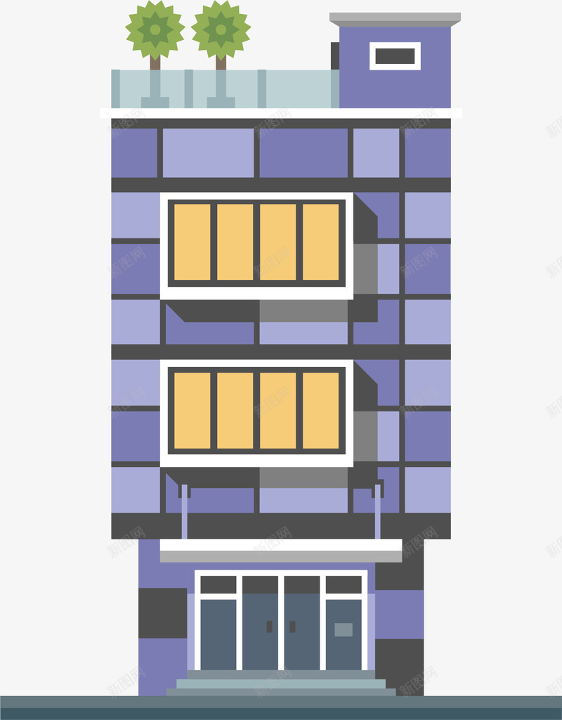 盆栽银行矢量图图标ai_新图网 https://ixintu.com 卡通 国外银行 盆栽 银行 银行logo 银行国外 银行扁平 矢量图