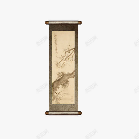 卷轴画png免抠素材_新图网 https://ixintu.com 卷轴 卷轴画 风景