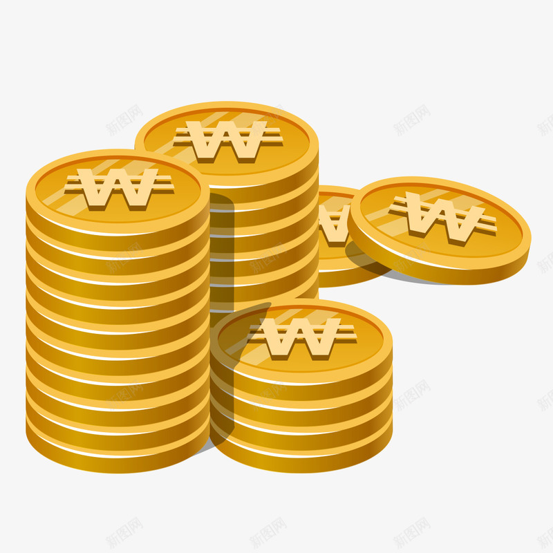一堆金币png免抠素材_新图网 https://ixintu.com 人民币 纸币 金币 金色 金钱