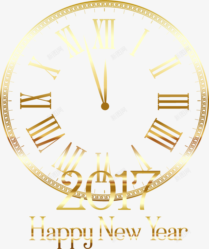金色新年倒数时钟png免抠素材_新图网 https://ixintu.com 倒计时 元旦 新年倒数 时钟 跨年 金色