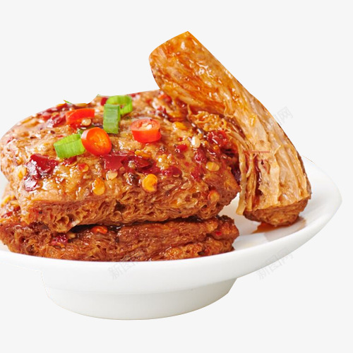 盘子上的手撕素肉png免抠素材_新图网 https://ixintu.com 几片 小吃 手撕素肉 素肉 豆制品 零食 餐盘