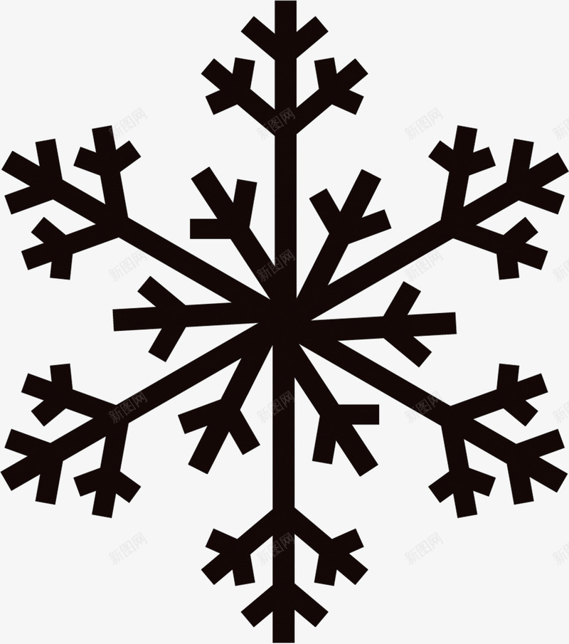 黑色线条雪花装饰图标png_新图网 https://ixintu.com 卡通雪花 手绘雪花 效果图 雪花 雪花装饰 黑色雪花