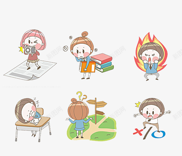 活泼小女孩psd免抠素材_新图网 https://ixintu.com 卡通手绘 学习 摄影 摄影教学 教育 照相手势 生气表情 装饰