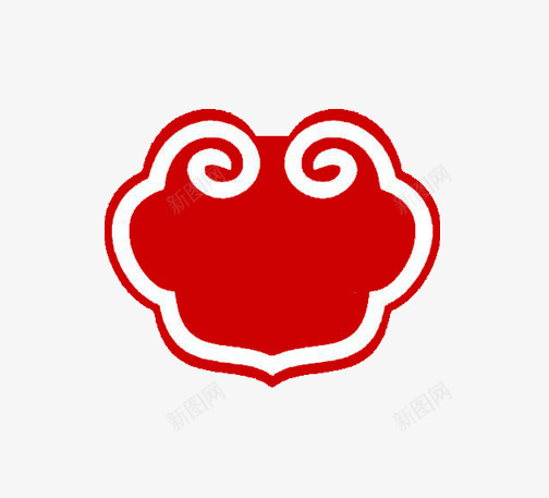 中国风如意锁png免抠素材_新图网 https://ixintu.com 儿童用品 如意云 如意形状 底纹 正红