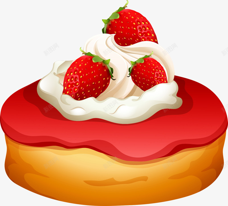 手绘草莓面包png免抠素材_新图网 https://ixintu.com 奶油蛋糕 手绘 甜品 草莓小面包 草莓果酱