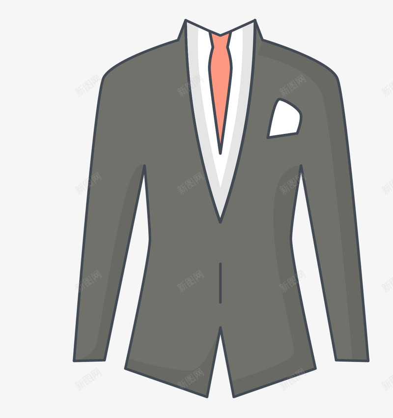 黑色外套可爱服饰图标png_新图网 https://ixintu.com 令人喜欢 可爱 大方 小小的 简单 简洁 纸巾 西装 领带 黑色外套