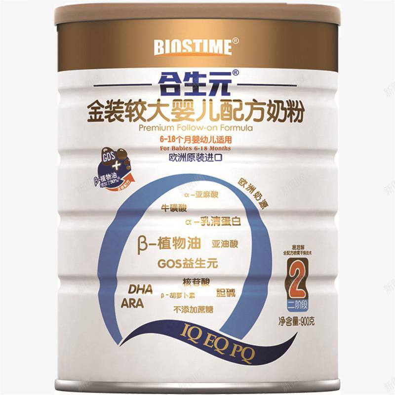 合生元金装较大婴儿及幼儿配方奶png免抠素材_新图网 https://ixintu.com 612个月 900g罐 BiosTime合生元 产品实物 金装较大婴儿及幼儿配方奶粉2段