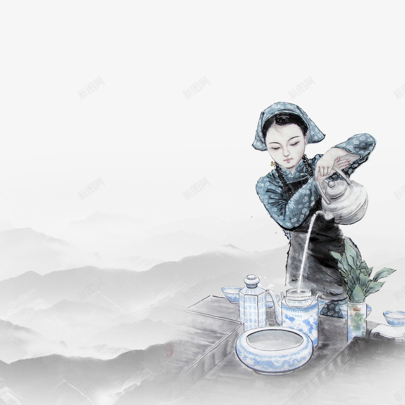 中国茶道png免抠素材_新图网 https://ixintu.com 中国茶道 中国风 品茶 斟茶 沏茶 泡茶 茶水 茶道 茶道用具 饮茶