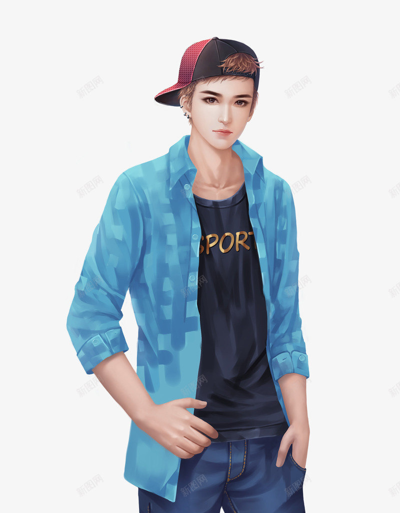 运动衣蓝色帽子男子png免抠素材_新图网 https://ixintu.com 帽子 男子 蓝色 运动衣
