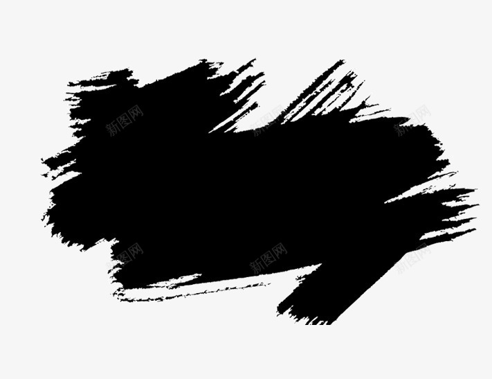 水墨png免抠素材_新图网 https://ixintu.com 中国风 实心点 毛笔画 水墨画 笔触 黑色