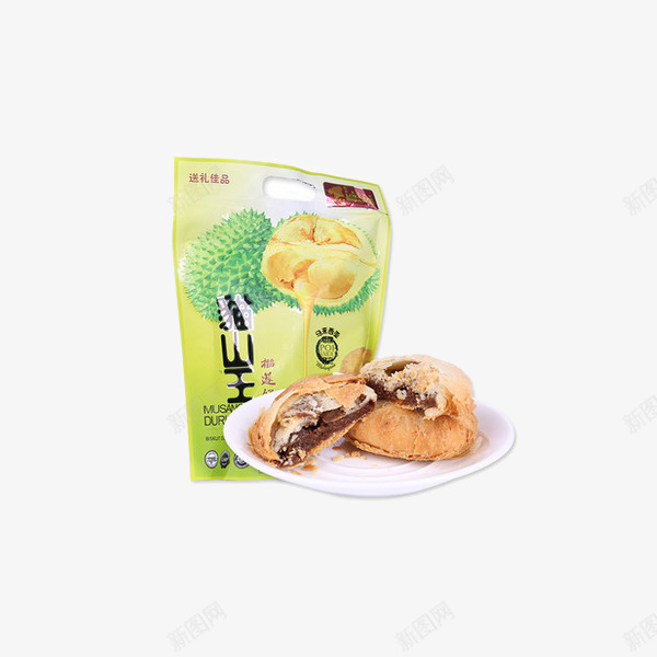 怡保新乐记猫山王榴莲饼png免抠素材_新图网 https://ixintu.com 产品实物 原装进口休闲零食 夹心糕点 特产 进口食品