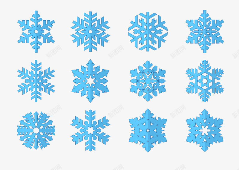 漂亮的蓝色雪花png免抠素材_新图网 https://ixintu.com 漂亮 蓝色 雪花