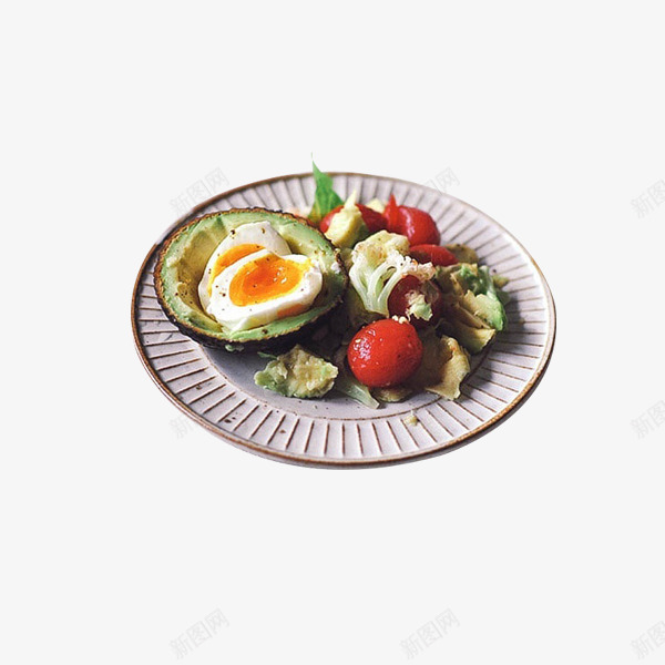 鸡蛋番茄草莓沙拉png免抠素材_新图网 https://ixintu.com 产品实物 早餐 沙拉酱