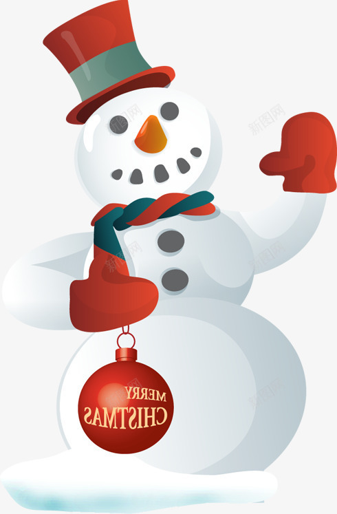 雪人圣诞元旦png免抠素材_新图网 https://ixintu.com 元旦 圣诞 素材 雪人